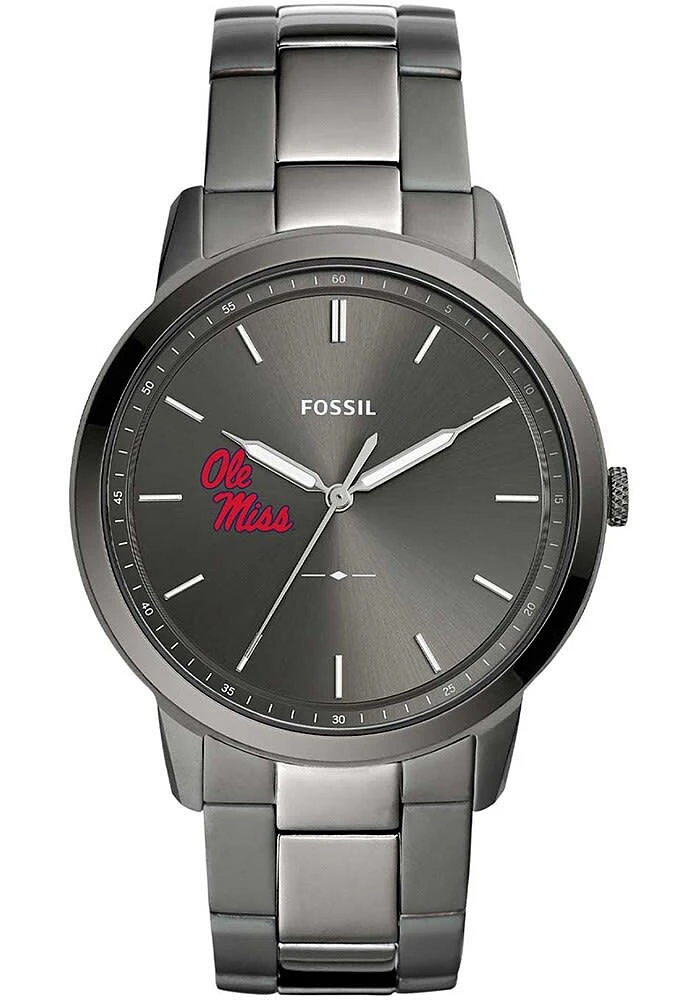 Fossil Ole Miss Rebels Minimalist Stainless Steel Mens Watch