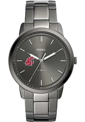 Fossil Washington State Cougars Minimalist Stainless Steel Mens Watch
