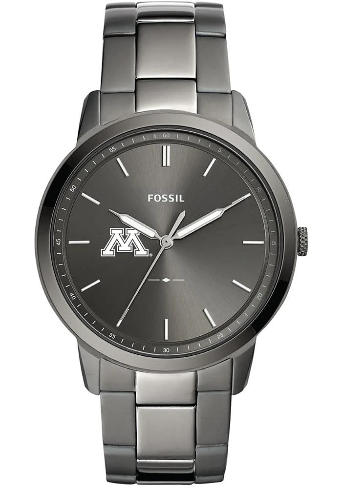 Fossil Minnesota Golden Gophers Minimalist Stainless Steel Mens Watch