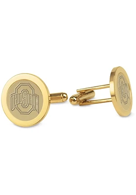 Ohio State Buckeyes Gold Mens Cufflinks