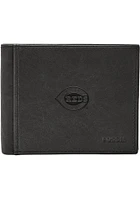 Cincinnati Reds Fossil Leather RFID with Flip ID Mens Bifold Wallet