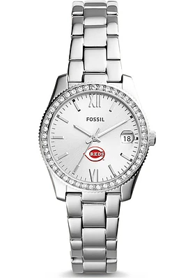 Jardine Associates Cincinnati Reds Fossil Scarlette Stainless Steel Womens Watch