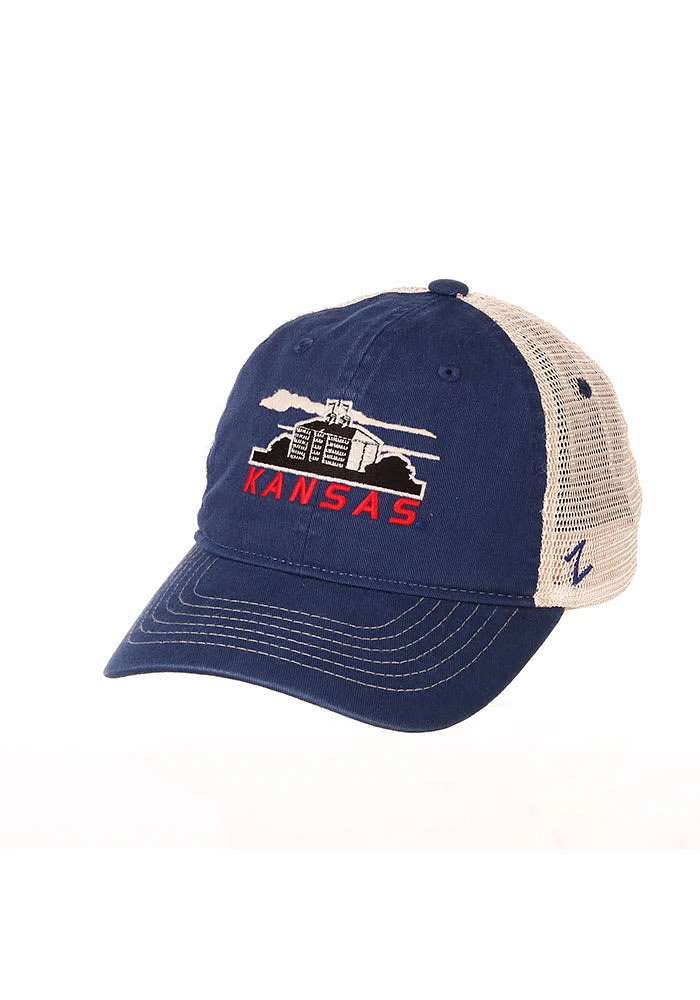 Kansas Jayhawks Destination Meshback Adjustable Hat - Blue