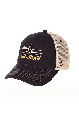 Zephyr Michigan Wolverines Destination Meshback Adjustable Hat - Blue
