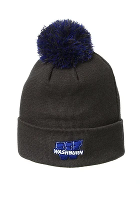 Washburn Ichabods Charcoal Cuff Pom Mens Knit Hat