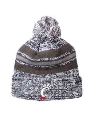 Cincinnati Bearcats Grey Titanium Cuff Pom Mens Knit Hat