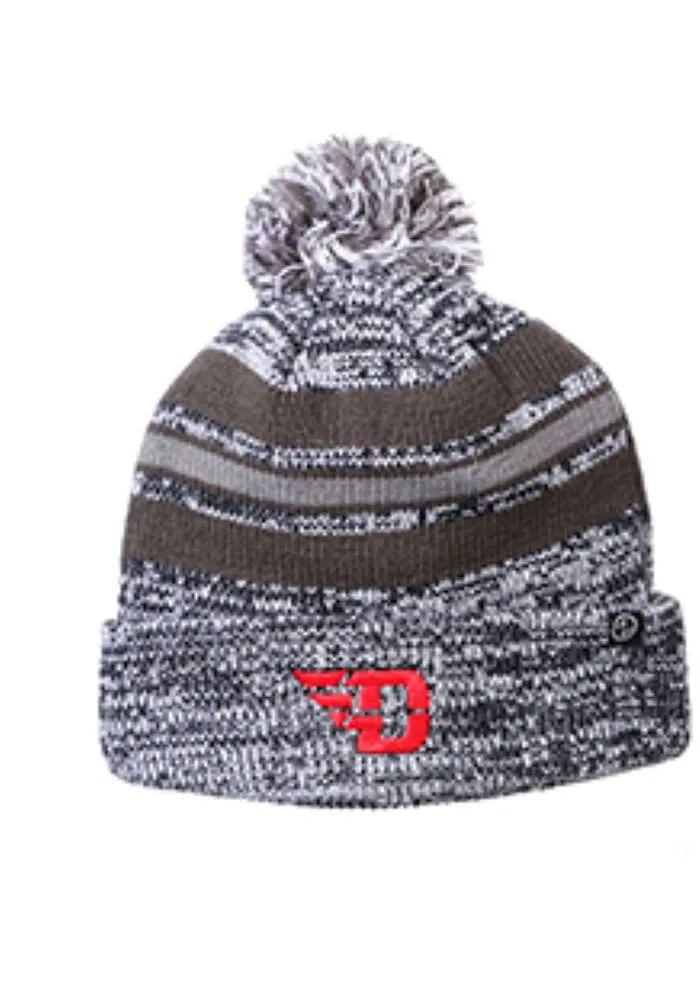 Dayton Flyers Grey Titanium Cuff Pom Mens Knit Hat