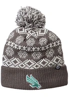 North Texas Mean Green Grey Polar Cuff Pom Mens Knit Hat