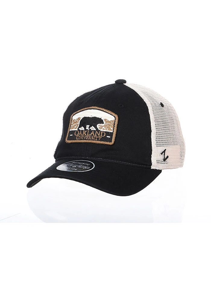Oakland University Golden Grizzlies Prom Meshback Adjustable Hat - Black