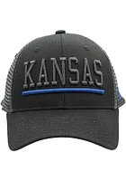 Kansas Jayhawks Upfront Black Adjustable Hat - Black