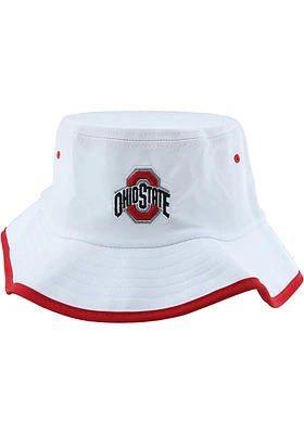 Ohio State Buckeyes White CSTM Bucket Mens Bucket Hat