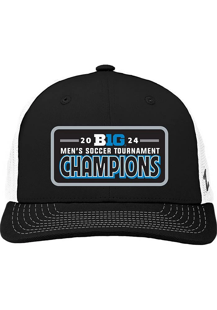 Ohio State Buckeyes 2024 Big Ten Mens Soccer Champions Trucker Adjustable Hat - Black