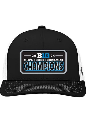 Ohio State Buckeyes 2024 Big Ten Mens Soccer Champions Trucker Adjustable Hat - Black