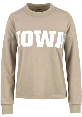 Iowa Hawkeyes Womens Tan Sutton Crew Sweatshirt