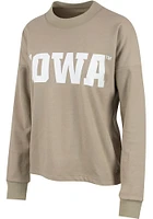 Iowa Hawkeyes Womens Tan Sutton Crew Sweatshirt
