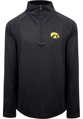 Iowa Hawkeyes Youth Black Flint 2 Long Sleeve Quarter Zip Shirt