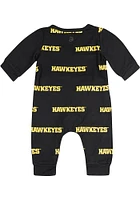 Iowa Hawkeyes Baby Black Taron Loungewear One Piece Pajamas