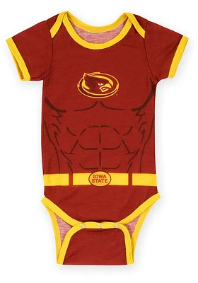 Iowa State Cyclones Baby Cardinal Super Hero Short Sleeve One Piece