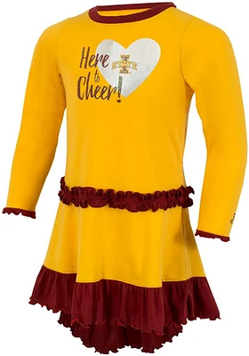 Iowa State Cyclones Baby Girls Cardinal Ingrid Short Sleeve Dress