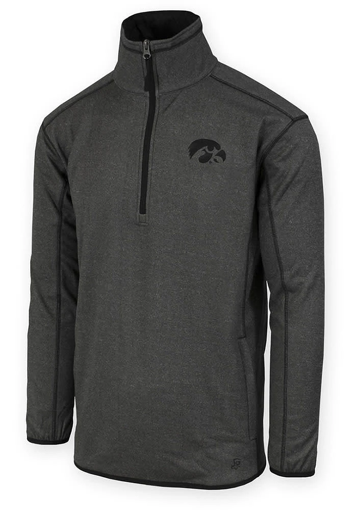 Iowa Hawkeyes Mens Grey BRETT Long Sleeve Qtr Zip Pullover