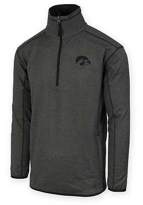 Iowa Hawkeyes Mens Grey BRETT Long Sleeve Qtr Zip Pullover