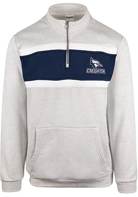 Creighton Bluejays Mens Grey Blaise Long Sleeve Qtr Zip Pullover