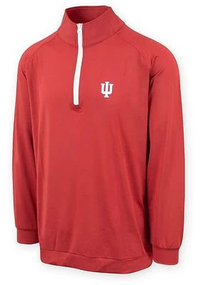 Indiana Hoosiers Mens Crimson Silas Long Sleeve Qtr Zip Pullover