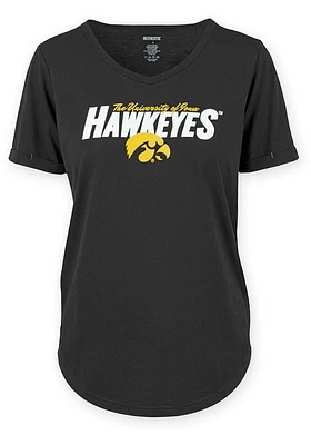 Iowa Hawkeyes Womens Black Penny Short Sleeve T-Shirt