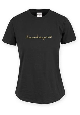 Iowa Hawkeyes Womens Black Donna Short Sleeve T-Shirt