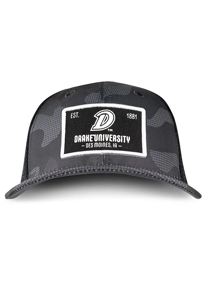Drake Bulldogs Fletcher Camo Trucker Adjustable Hat - Black