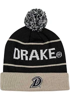 Drake Bulldogs Black Kenny Cuff Pom Mens Knit Hat