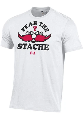 Under Armour Texas Tech Red Raiders White Fear The Stache Short Sleeve T Shirt