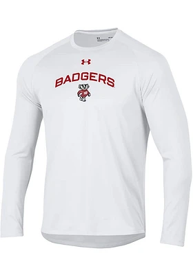 Under Armour Wisconsin Badgers White Tech Long Sleeve T-Shirt