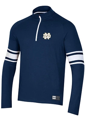 Under Armour Notre Dame Fighting Irish Mens Navy Blue Logo Gameday Long Sleeve Qtr Zip Pullover