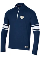 Under Armour Notre Dame Fighting Irish Mens Navy Blue Logo Gameday Long Sleeve Qtr Zip Pullover