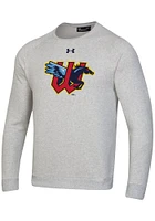 Under Armour Wichita Wind Surge Mens Grey Primary Logo Long Sleeve Crew Sweatshirt