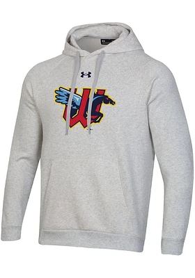 Under Armour Wichita Wind Surge Mens Grey Primary Logo Long Sleeve Hoodie