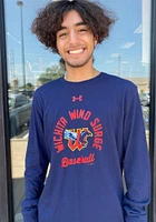 Under Armour Wichita Wind Surge Navy Blue Circle Baseball Long Sleeve T Shirt