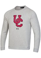 Under Armour Cincinnati Bearcats Mens Grey Logo All Day Fleece Long Sleeve Crew Sweatshirt