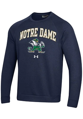 Under Armour Notre Dame Fighting Irish Mens Navy Blue All Day Fleece Long Sleeve Crew Sweatshirt