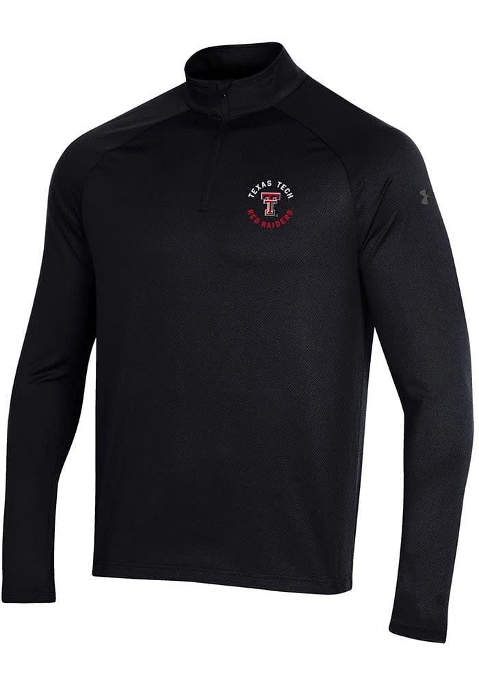 Under Armour Texas Tech Red Raiders Mens Black Performance 2.0 Long Sleeve Qtr Zip Pullover