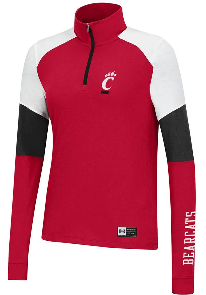 Under Armour Cincinnati Bearcats Womens Red Gameday Qtr Zip Pullover