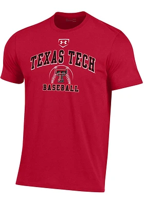 Under Armour Texas Tech Red Raiders Arch Baseball Short Sleeve T Shirt