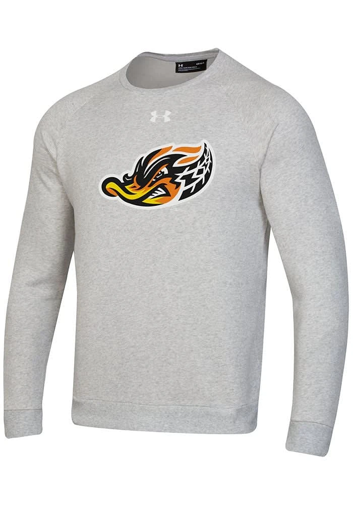 Under Armour Akron RubberDucks Mens Grey All Day Crew Long Sleeve Sweatshirt