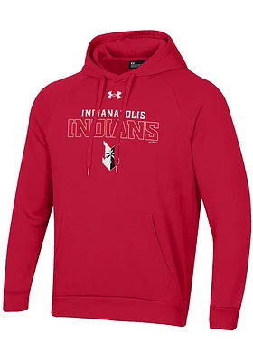 Under Armour Indianapolis Indians Mens Red Stacked All Day Hood Long Sleeve Hoodie