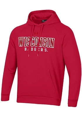 Under Armour Wisconsin Badgers Mens Red All Day Fleece Long Sleeve Hoodie