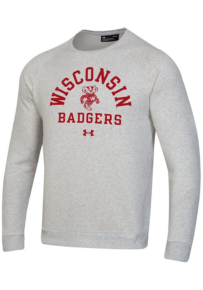 Under Armour Wisconsin Badgers Mens All Day Fleece Long Sleeve Crew Sweatshirt