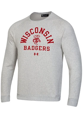 Under Armour Wisconsin Badgers Mens All Day Fleece Long Sleeve Crew Sweatshirt
