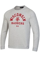 Under Armour Wisconsin Badgers Mens All Day Fleece Long Sleeve Crew Sweatshirt