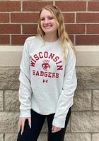 Under Armour Wisconsin Badgers Mens All Day Fleece Long Sleeve Crew Sweatshirt